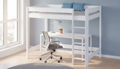 Hochbett mit Schreibtisch: Raumwunder im Schlafzimmer