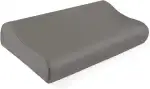 THXSILK 19 Momme Maulbeerseide Kissenbezug für Kontur Gedächtnisschaum, Latex und Cervical Kissen - Hypoallergen, Waschbar (61x35.6x12/10 cm, Dunkel Grau)