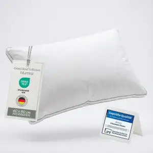 Blumtal Federkissen 40x80 cm mit 3-Kammer-Füllung - Oeko-TEX zert. Kopfkissen 40