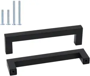 goldenwarm 10 Stück Küchengriffe 128mm Möbelgriff Edelstahl -LSJ12BK128 Küchengr