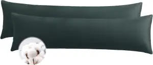 Aisbo Seitenschläferkissen Bezug 40 x 145 Baumwolle 2er Set Anthrazit - weiche K