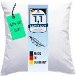 Luxusfeder Sofakissen 40x40 cm Daunen Füllung 300g - Bezug 100% Baumwolle - Daunenkissen - Kissenfüllung - Kisseninlett - Innenkissen - Öko-Tex