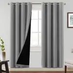 BellaHills 100% Thermovorhang Kälteschutz Wohnzimmer Gardinen Taubengrau Blickdicht 2er Set H 240 x B 140 cm Verdunklungsvorhänge für Schlafzimmer Blackout Curtains for Living Room