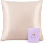 OLESILK Seide Kissenbezug Kissenhülle Haar- und Hautpflege mit Reißverschluss 16 Momme 1 Stück Pfirsich Rosa 40x40cm