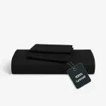 twenty:three Lyocell Bettwäsche (1x) 155x220 + (1x) 40x80 Jet Black - 100% Tencel - Gewonnen aus Eukalyptus - Hochwertig - Nachhaltig - Atmungsaktiv - Luxus - Hypoallergen