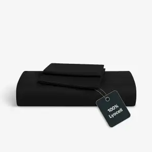 twenty:three Lyocell Bettwäsche (1x) 155x220 + (1x) 40x80 Jet Black - 100% Tence