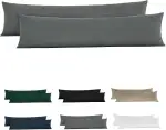 BEDELITE Seitenschläferkissen Bezug 40 x 145 Baumwolle - Kissenbezug Grau 40x145 2er Set, weiche Oeko-Tex Bezug 145x40 Anthrazit für Stillkissen seitenschläfer Kissen mit extra Lange Reißverschluss