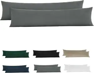 BEDELITE Seitenschläferkissen Bezug 40 x 145 Baumwolle - Kissenbezug Grau 40x145
