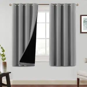 BellaHills 100% Blickdichte Vorhänge mit Ösen Gardinen 2 Stück H 145x B 140cm Ve