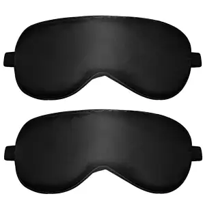 2 Stück Schlafmaske für Herren und Frauen, Seide Augenmaske Seitenschläfer Licht