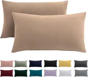 Kissenbezug 40x70 2er Set - Kopfkissenbezug 40 x 70 cm Beige Für Kissen 100% Mik