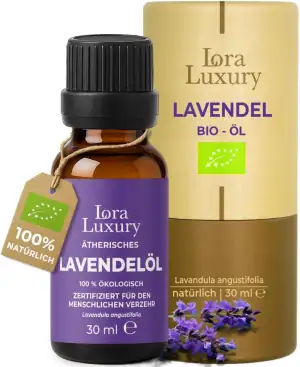 Lavendelöl Bio 30ml – 100% Naturreines Ätherisches Öl & Lebensmittelgeeignet – L