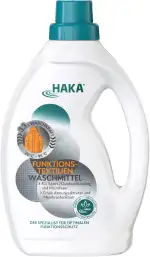 HAKA Sportwaschmittel für Funktionstextilien, 1 L (33 Waschladungen), für Sport- & Outdoorbekleidung, erhält Atmungsaktivität & Membranfunktion, hautfreundlich, vegan