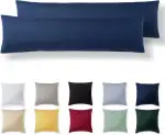 Alreya Kissenbezug 40 x 145 cm (2er Set) - Blau - 100% Jersey Baumwolle - Kissenhülle für Kissen 40x145 cm, Jersey Kopfkissenbezüge, Superweicher Kissenbezüge 40x145 mit Reißverschluss