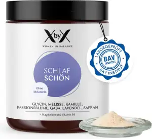 XbyX Schlaf Schön ohne Melatonin 120 g | 40 Portionen | Gut einschlafen und erho