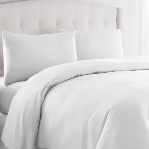 Pizuna Bettbezug 140x200 cm Baumwolle Weiß, 1000 Fadenzahl aus 100% langstapelig