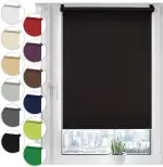 Verdunkelungsrollo Klemmfix ohne Bohren 55cm x 130cm Schwarz Verdunklungsrollo Fensterrollo Rollo Seitenzugrollo Klemmrollo für Fenster & Tür