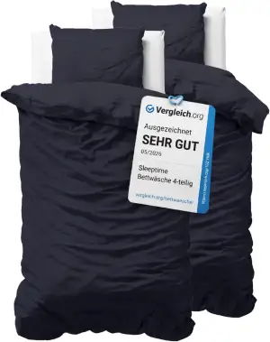 Sleeptime Bettwäsche 4-teilig 100% Baumwolle – atmungsaktiv & hautfreundlich – O