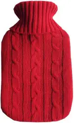 TRIXES Rot gestrickter Wärmflaschenbezug - Geschenke für Männer, Frauen & Kinder - Schmerzlinderu...