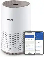 Philips Luftreiniger 600 Serie, Ultraleise und energieeffizient Für Allergiker, HEPA-Filter entfernt 99,97% der Schadstoffe, Für Räume bis zu 44m², App-gesteuert, Weiß (AC0650/10)