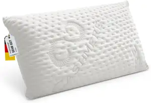 FMP Matratzenmanufaktur Orthopädisches Nackenstützkissen viscoelastisches Kissen, Visco Kopfkissen, Kissen, Nackenkissen 6 cm hoch, weiß