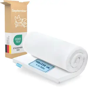 September – Topper 100x220 cm Komfortschaum mit 6 cm Höhe – Matratzenauflage mit