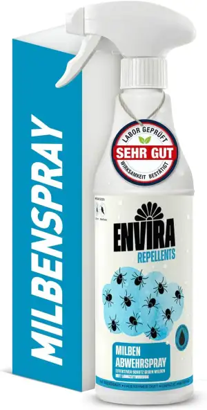 Envira Milbenspray für Matratzen 500 ml - Hochwirksames Abwehrspray gegen Milben & Hausstaubmilben - Anti Milben Spray - Milbenschutz für Allergiker - Mit dezentem Zitrusduft, geruchsarm