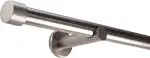 Deco-Raum Gardinenstange auf Maß 25mm Wandträger Style Endstück Cap edelstahl-optik nach Maß gefe...