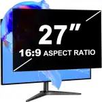 LUSA DESIGN 27 Zoll Monitor Blickschutzfilter für 16:9 Seitenverhältnis, Blendfrei Blaulichtfilter Computer Privacy Screen 27" Sichtschutzfolie, Abnehmbarer Blickschutzfolie Sichtschutzfilter