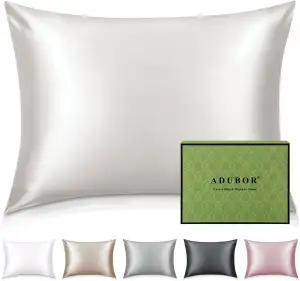 Adubor Seidenkissenbezug 40x80cm 100% Maulbeerseide Kissenbezugfür Haar und Haut