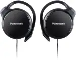 Panasonic RP-HS46E-K Clip-Ohrhörer, kompakte Clip-Kopfhörer, ergonomischer Ohrbügel, 30-mm-Wandler, 1,1 Meter Kabel, 3,5-mm-Klinkenstecker, Schwarz