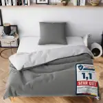 Wolkenfeld Bettwäsche 155x220 cm – Hellgrau/Dunkelgrau - kuschlig weich & bügelfrei – ÖKO-TEX Zertifiziert – Mikrofaser Bettwäsche-Sets 1x Bettbezug 155 x 220 + 1x Kissenbezug 80x80