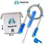 CPAP-Reinigungsset für ResMed, Löwenstein, Philips | Reinigungsbürste für Maske, Schlauch und Gerät | Zubehör zur Reinigung und Pflege bei Schlafapnoe, enthält Bürsten, Haken und Staubbeutel