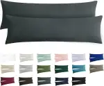 RUIKASI Kissenbezug 40x145 Grau 2er Set - Oeko Tex Seitenschläferkissen Bezug 40 x 145 cm Anthrazit mit Reißverschluss aus Mikrofaser, Seitenschläferkissenbezug 145x40 Pillow Case Pillow Cover