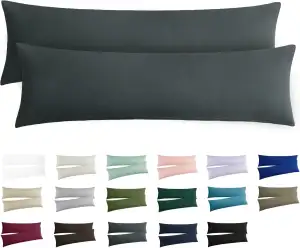 RUIKASI Kissenbezug 40x145 Grau 2er Set - Oeko Tex Seitenschläferkissen Bezug 40