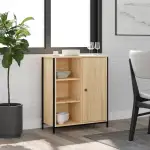 Sideboard Sonoma-Eiche Holzwerkstoff 70x30x80 cm mit verstellbaren Beinen, Kommode und Schrank für Wohnzimmer, Stauraum und Dekoration, Kommode mit Schubladen, Kleiderschrank Ergänzung