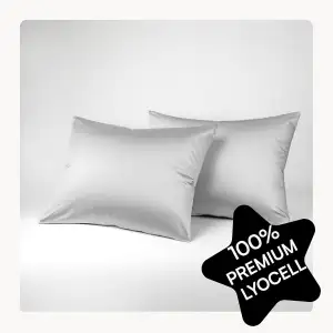Tencel Kissenbezug 40x60 Grau Hellgrau (2er Set) 100% Lyocell Kopfkissenbezug 40