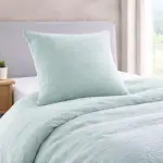 Kuscheli Musselin Bettwäsche 135x200 cm 2-teilig - 100% Baumwolle, Öko-Tex Standard 100-1x Bettbezug & 1x Kissenbezug 80x80 - Atmungsaktiv, weich, mit Knopfleiste - Ganzjahres Bettwäsche Set, Salbei