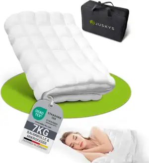 Juskys Gewichtsdecke 135x200 – Anti-Stress-Therapiedecke, Weighted Blanket mit G