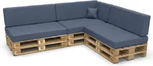 Palettenkissen Set Wetterfest – 8er Set für Europaletten, 3X Sitzkissen 120 x 80