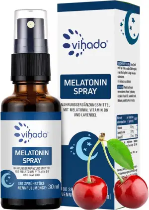Vihado Melatonin Spray - Premium: Bis zu 5-fach höher dosiert - 180 Tage Vorrat 