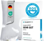 Homyrium Daunenkissen 80x80 Kopfkissen 80x80 Daunen Federkissen Dreikammer Kissen FÜLLUNG: außen 90% Daunen / 10% Federn; innen 100% Federn, 100% Baumwollbezug (1600g, 1er Pack)