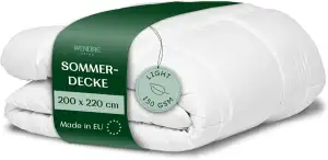 WENDRE Sommerdecke 200x220 cm – Leichte 150 GSM Bettdecke für den Sommer – Atmun