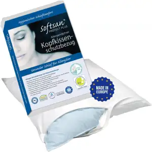Softsan Protect Plus Kissenbezug milbendicht 40 x 80 cm, Encasing für Kopfkissen, Milbenschutz für Hausstauballergiker