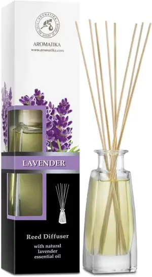 Raumduft mit Natürlichem Ätherischem Öl Lavendel 100ml mit Rattanstäbchen - Best