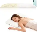 Talatex Natural Latex Flaches Kopfkissen,Ultra-Schlank-Kissen Für Bauchschläfer, Dünnes Latex-Kissen Hilft Bei Der Druckentlastung, Perfektes Paket (Standard (60×40×7cm))