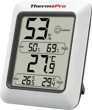 ThermoPro digitales Thermo-Hygrometer Thermometer Innen Raumthermometer mit Aufzeichnung Innen- Außenthermometer mit Raumklima-Indikator Luftfeuchtigkeitmesser für Raumklimakontrolle Klima Monitor