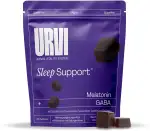 URVI® Sleep Gummies – 1mg Melatonin, 500mg GABA & Pflanzenextrakten – Entspannung & Erholsamen Schlaf – Vegan, Zuckerfrei, Glutenfrei – Kirsch-Geschmack, 30 Stück