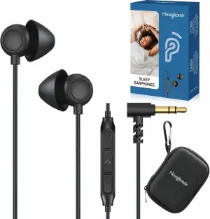 Hearprotek 2 Paar Schlaf Ohrhörer, Weicher bequemer In-Ear-Kopfhörer mit Mikrofo