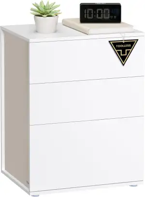 VASAGLE Nachttisch, superschnelle werkzeuglose Montage, Toolless-Technologie, Be